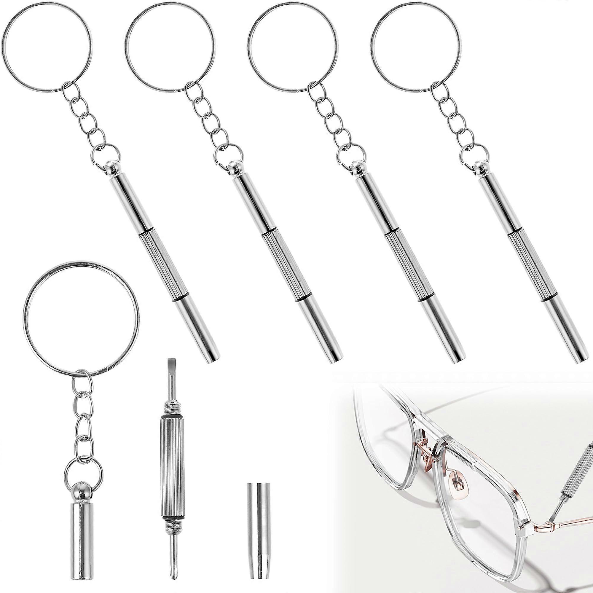 5PCS Screwdriver for Glasses, Multifunction Eyeglass Tool 3in1 Watch  Kit