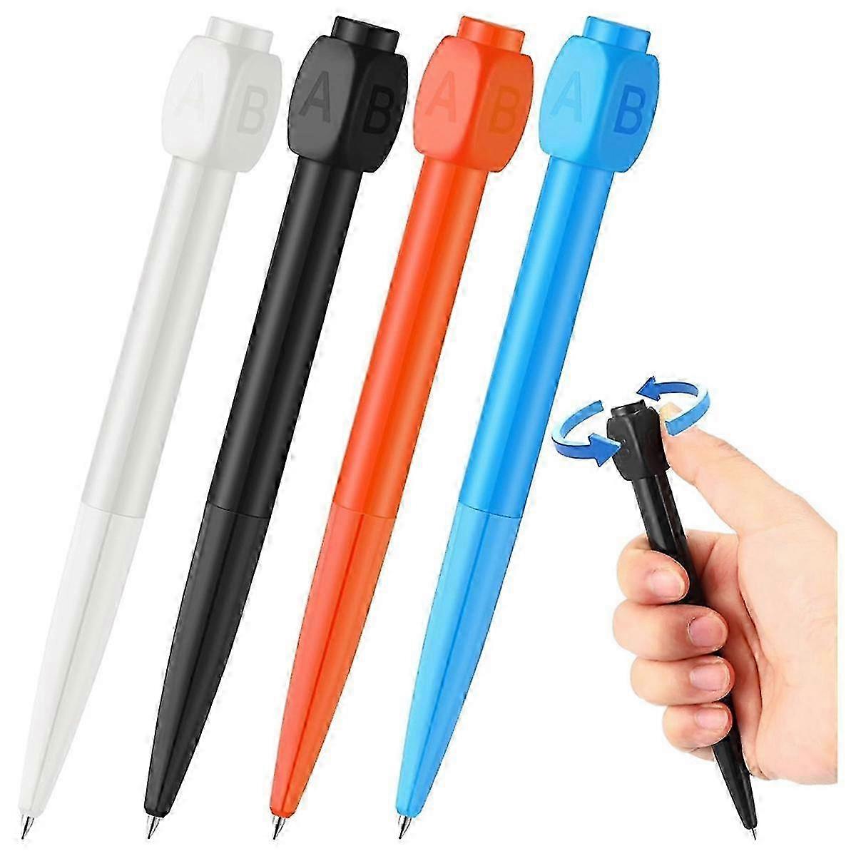 4 Stück Reducer Kugelschreiber mit C D Rotation - Gadget Pen zum Stressabbau im Büro