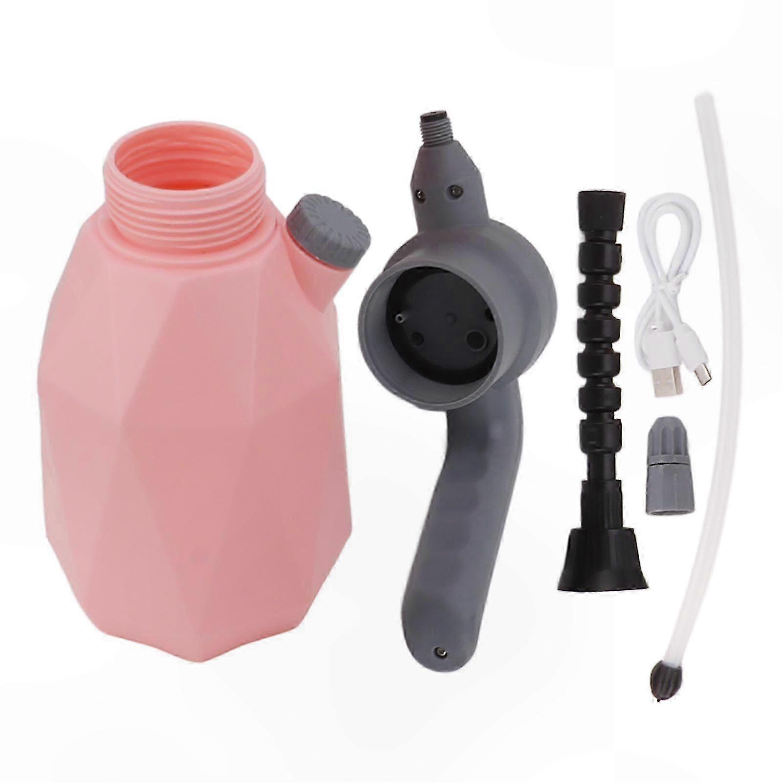 Rechargeable 2L Garden Sprayer with Universal Head for Home Use Pink Automatic Watering Tool