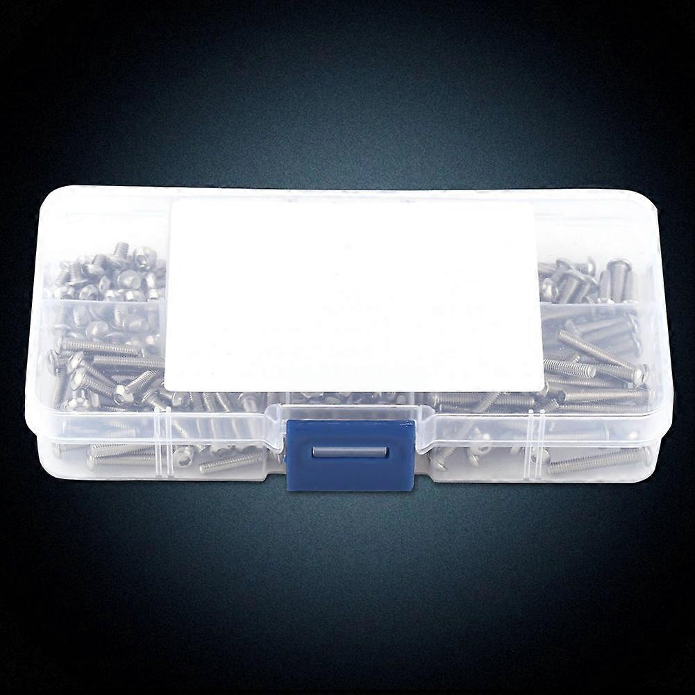 230pcs M3 SS304 Hex Socket Button Head Screws & Nuts Silver