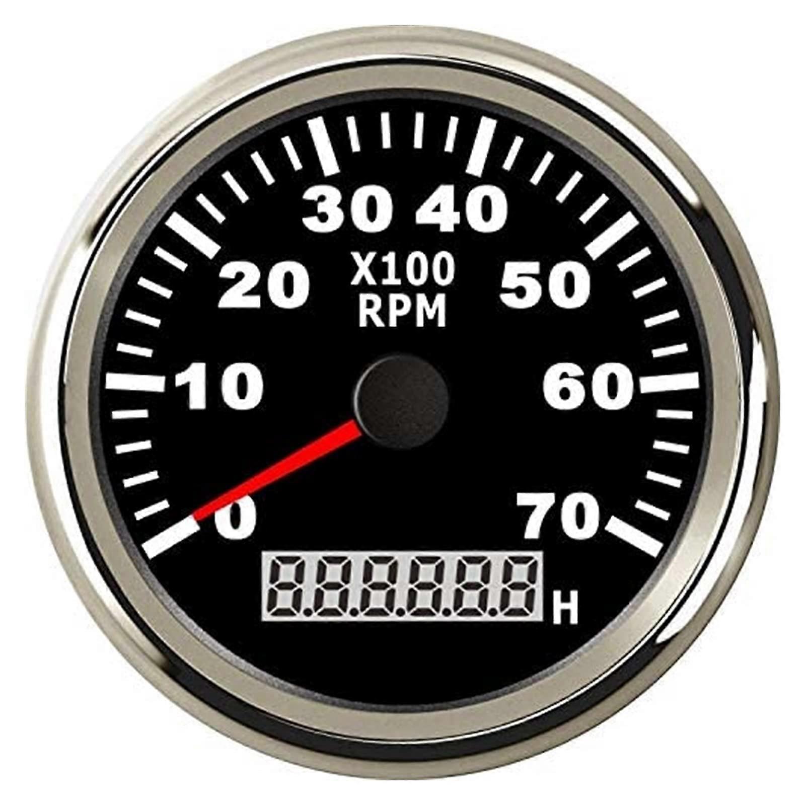 Universal Tachometer RPM Gauge 7000RPM 85mm Dial 9-32V With Hour Meter And Backlight