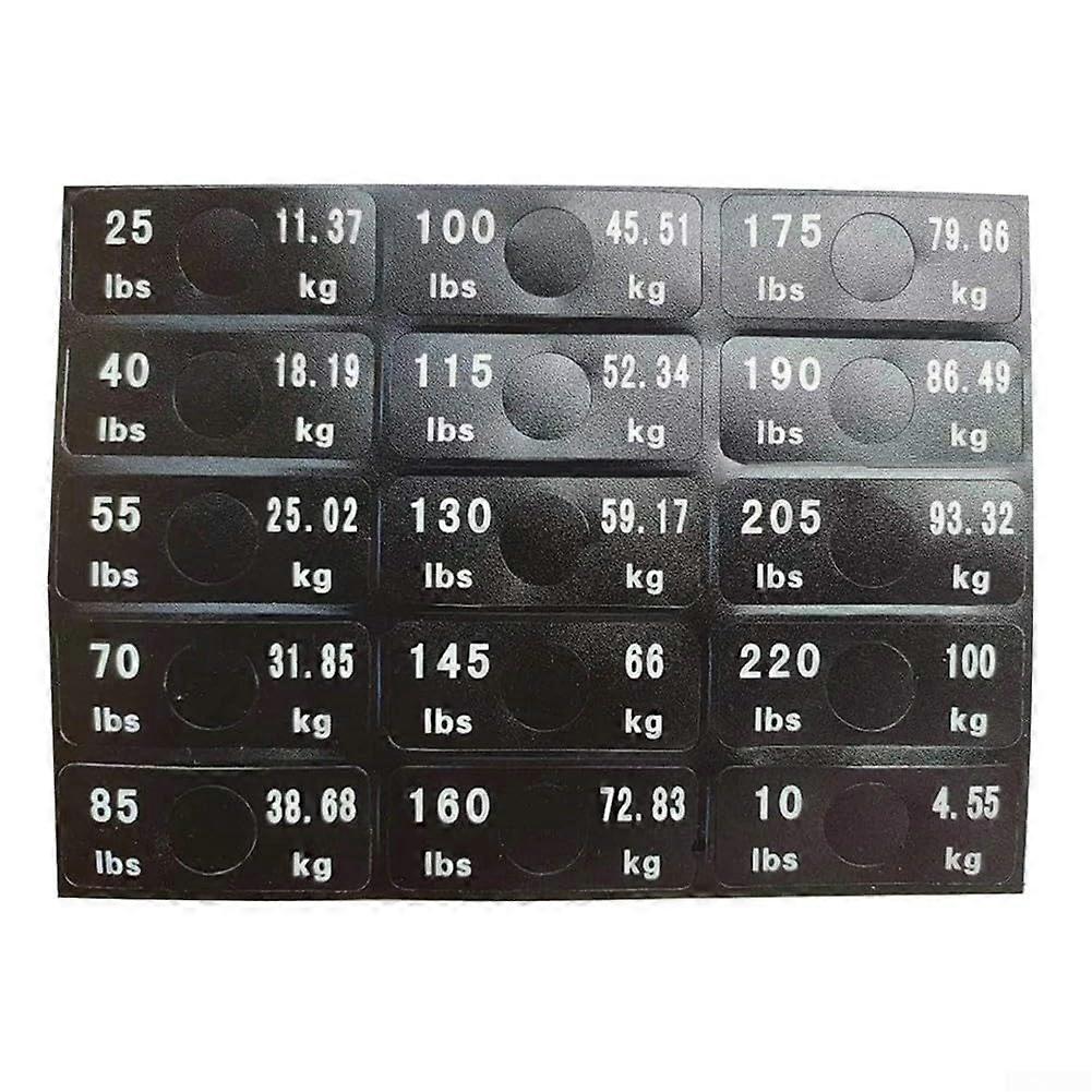 Number Stickers for Gym Weights Clear Identification from 10 lbs to 220 lbs Traceless Removal and No Damage to Equipment