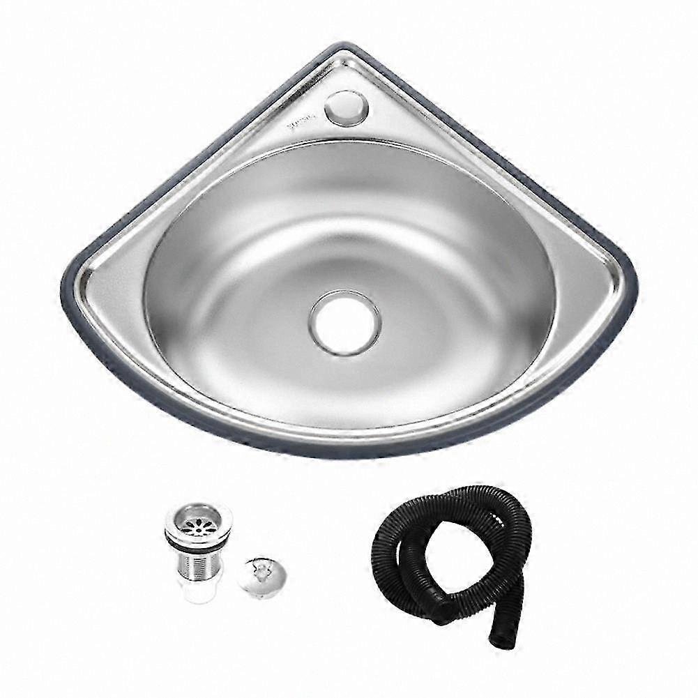Single Bowl Corner Sink for Camper Van with Drop-In Design and Square Shape