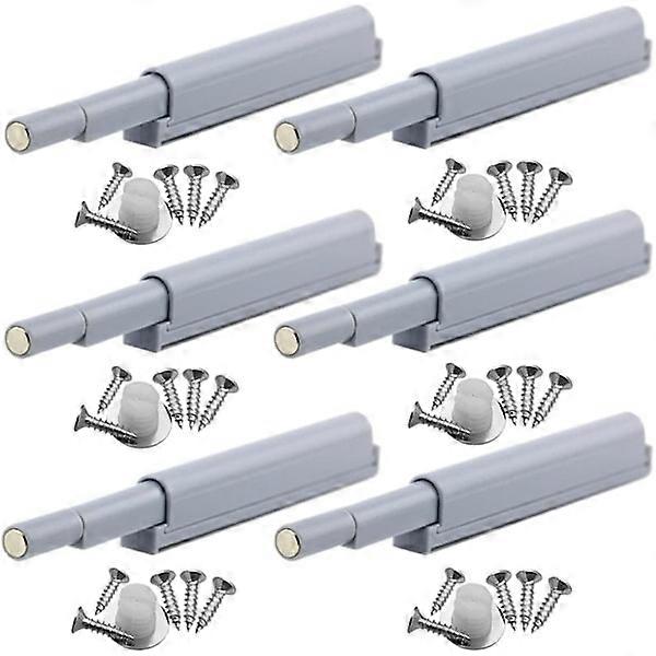 Magnetic Door Latches with Push Function for Cabinets, Display Cabinets, Open/Close Doors (6 pcs)