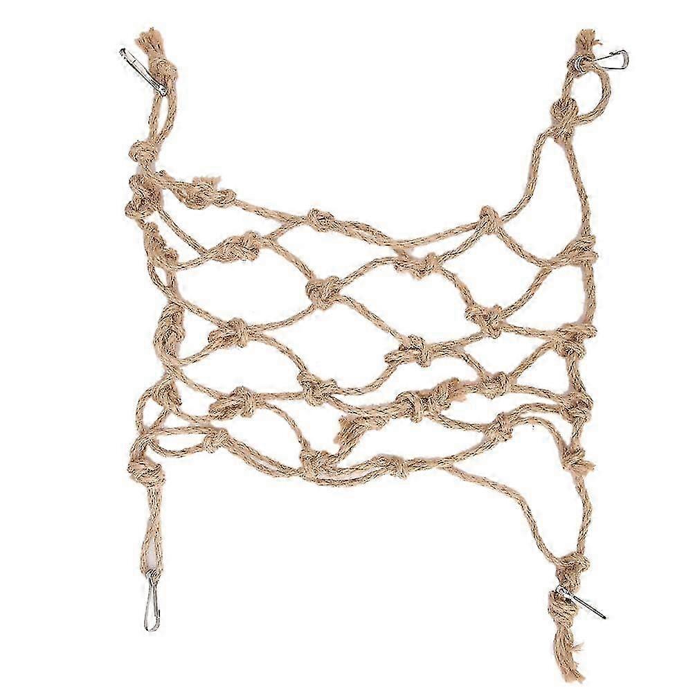 Hemp Rope Parrot Bird Climbing Net Hanging Rope Net Swing Play Rope Ladder Chew Toy (Small)