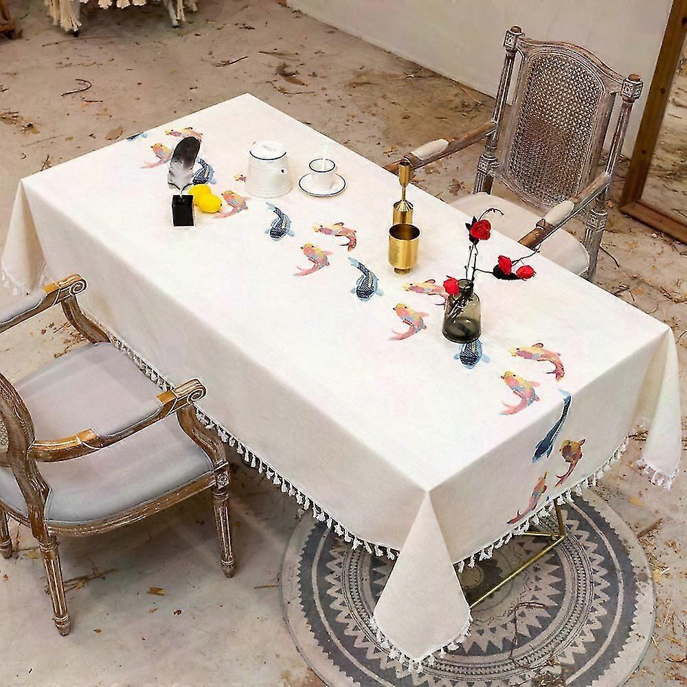 Elegant Rectangular Tablecloth 140x240cm for Dining Room & Kitchen Decor - Cute Kitchen Table Cover