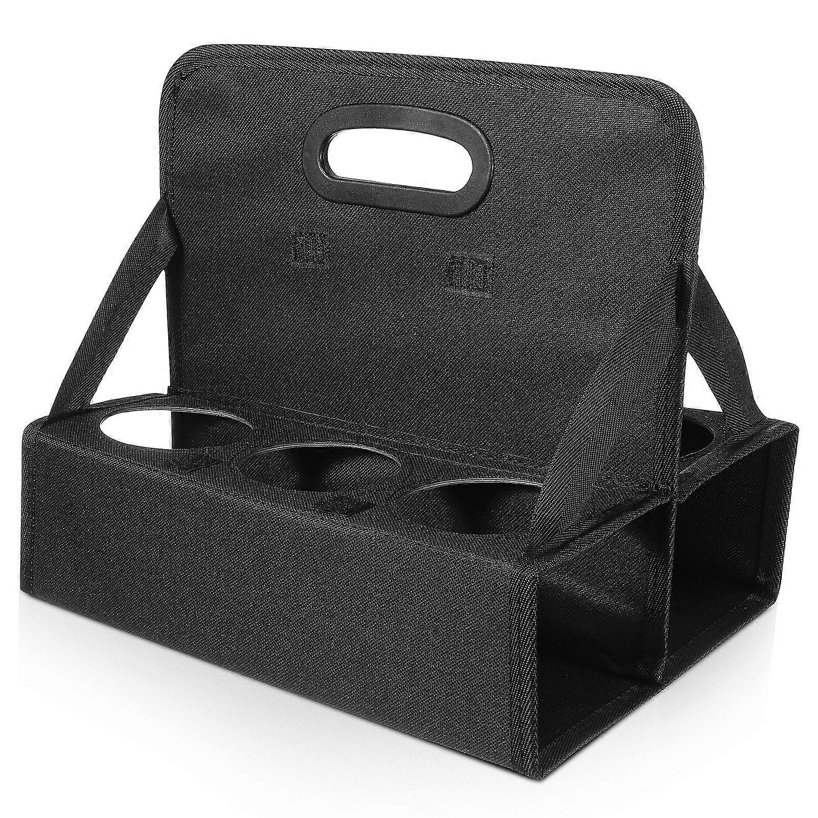 Portable Drink Caddy For Coffee Cups 30.00X27.00X21.50cm Heat Resistant Black Reusable 1 Set