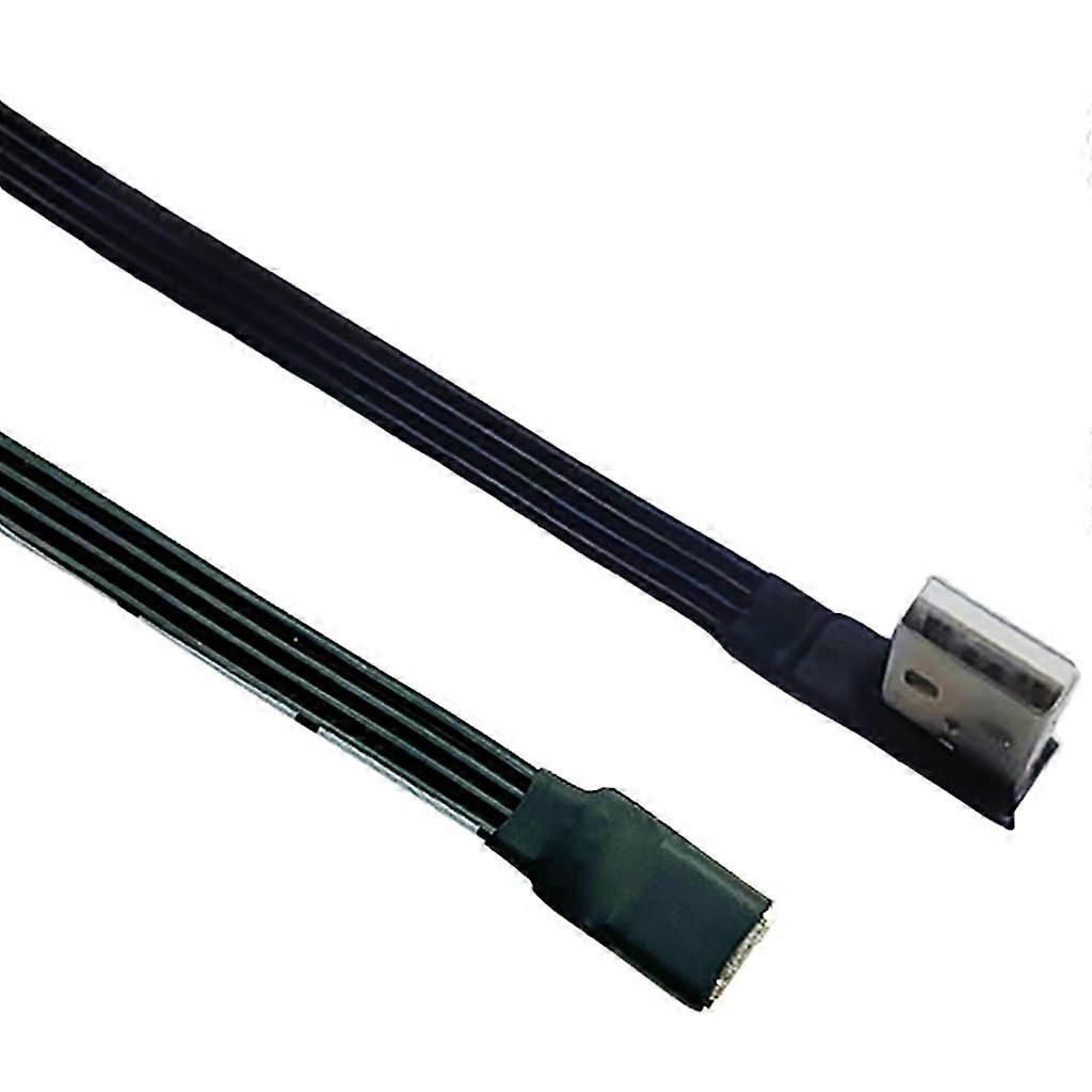 Flexible Flat Silicone USB to Type C Charging Cable, 90Degree Connectors for Tight Space, 480Mbps Data Cable 100cm/200cm Ref: 3523
