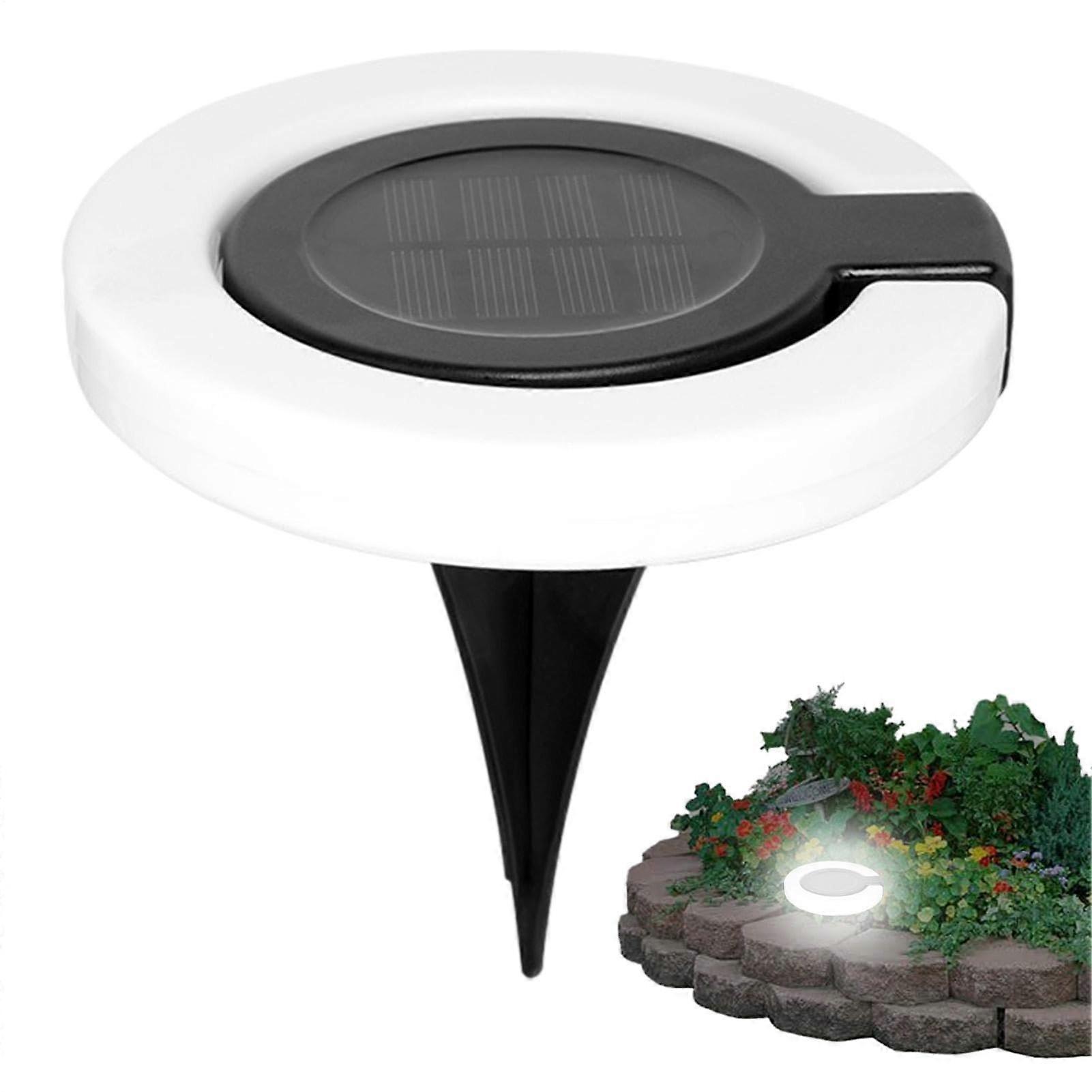 Solar Ground Lights Weather-Resistant Auto On/Off Landscape Lighting For Front Yard Path Terrace Sidewalk White Light