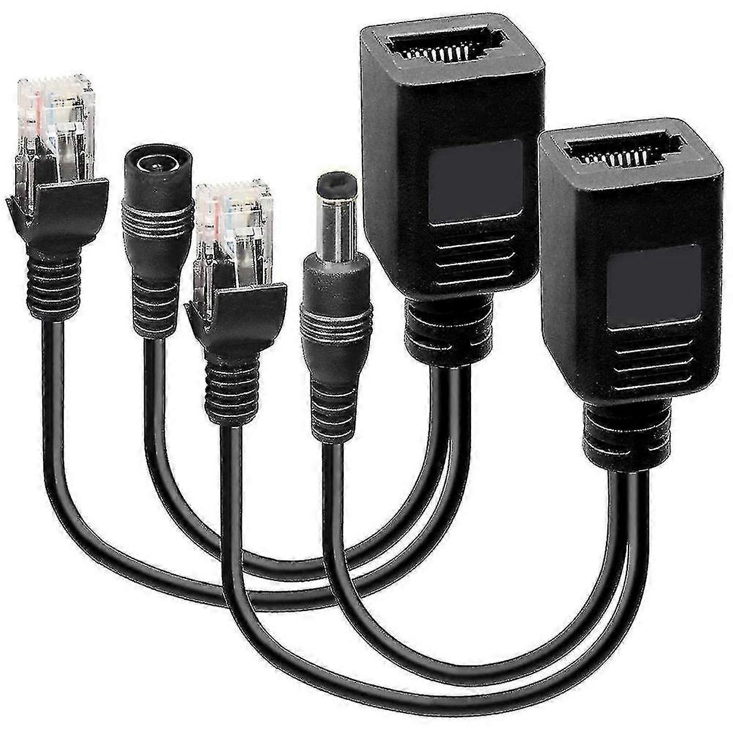 2 Pcs Passive Poe Injector And Splitter Kit Dc Power Adaptor Connector