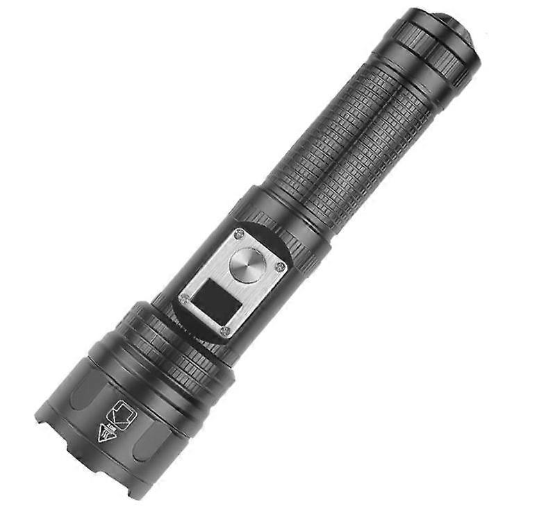 LED Flashlight 6 Modes, Tactical Flashlight USB Charing with Telescopic Zoom LED Torch for Camping, Hiking, Walking and Powerful Emergency(Black)