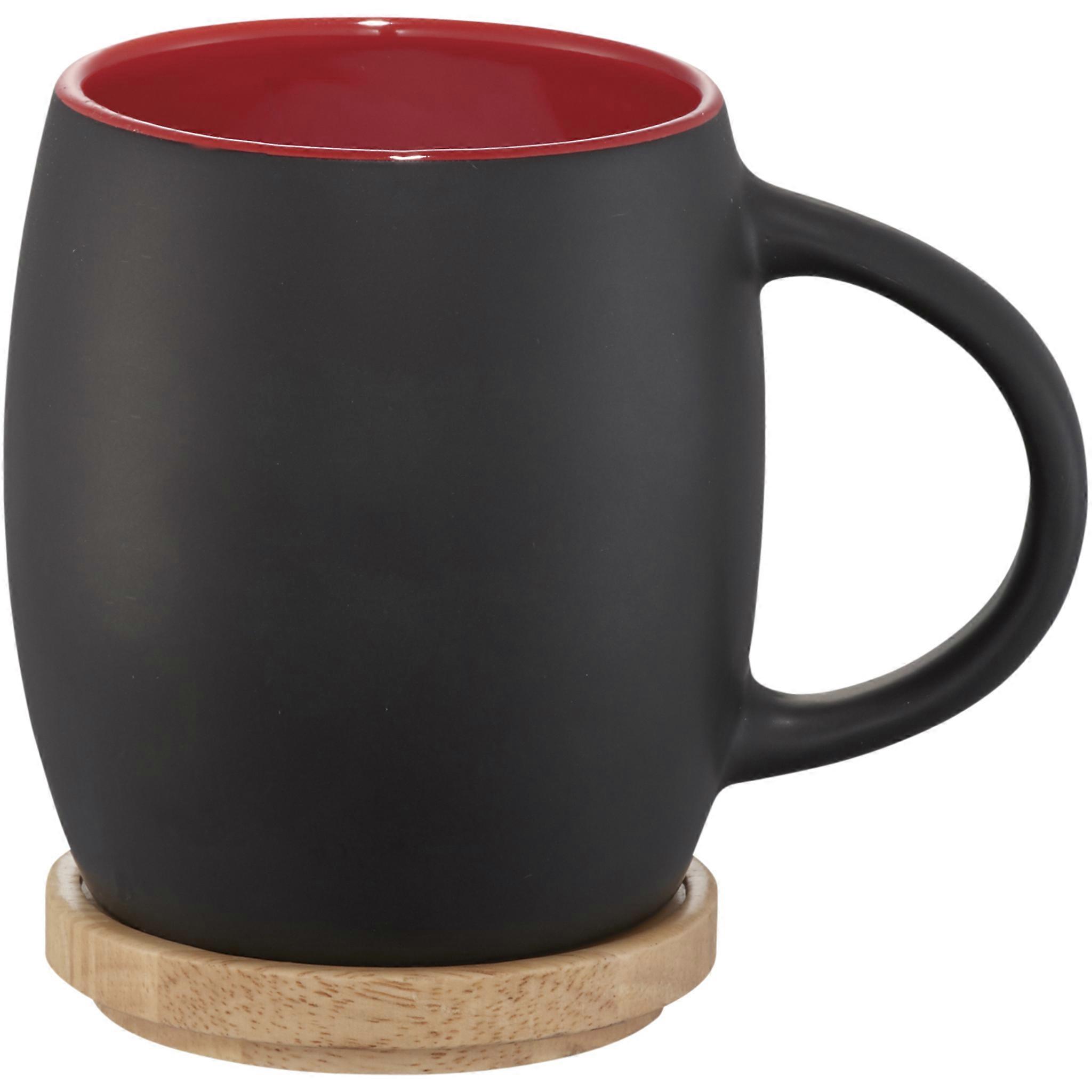 Avenue Hearth Ceramic Mug With Wood Lid/Coaster