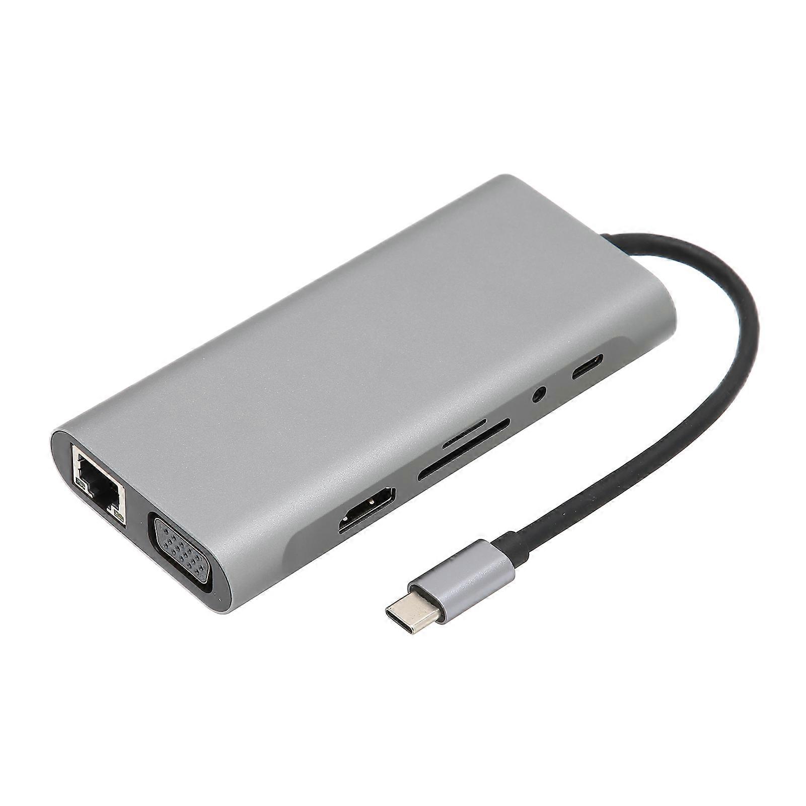 Expansion Dock Type C 11 in 1 Multifunctional Aluminum Alloy Portable Expansion Dock for Type C Channel Computers