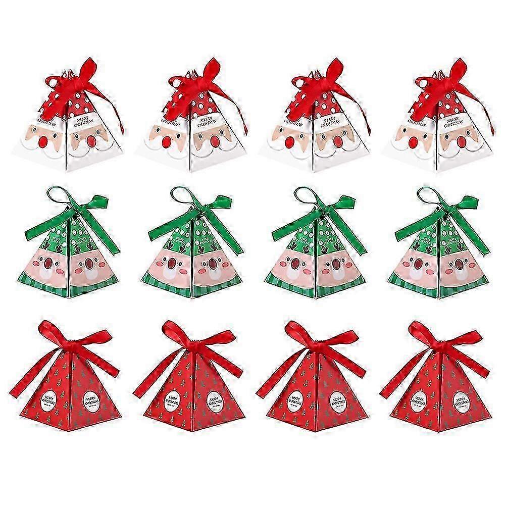24pcs Weihnachtspapier Boxen Party Gefälligkeiten Süßigkeiten Pralinenboxen Party Zubehör