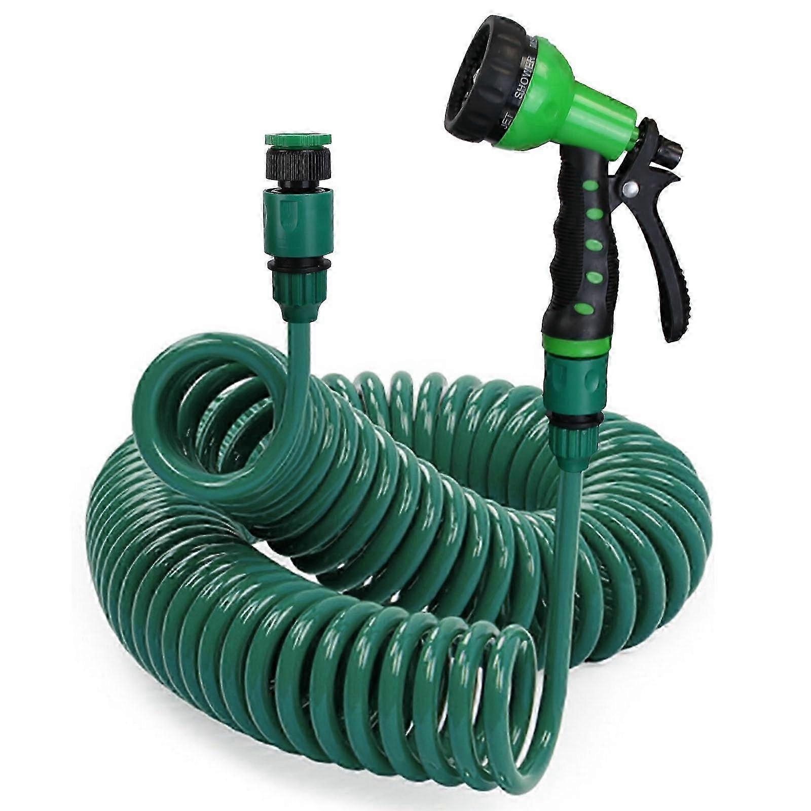 Garden Hose EVA Coil Garden Hose Flexible Selfcoiling Water Hose with 3/4' and 1/2' Adapter 2025