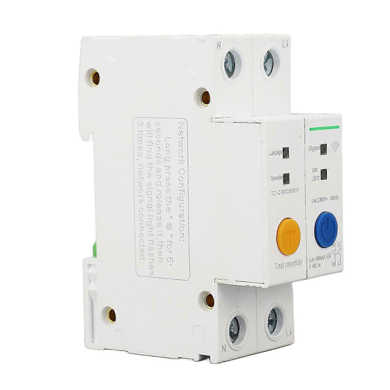 2P AC230V WiFi Circuit Remote Control Timing Real Time Monitoring Din Rail Mount Circuit Breaker 2025