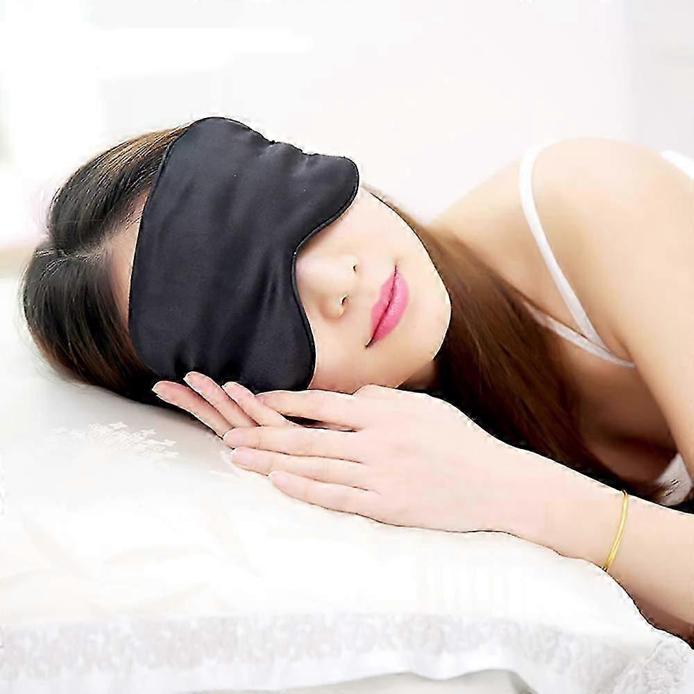 Silk Sleep Mask - Super Soft Adjustable Contour Augenbinde für Männer & Frauen, Schwarz