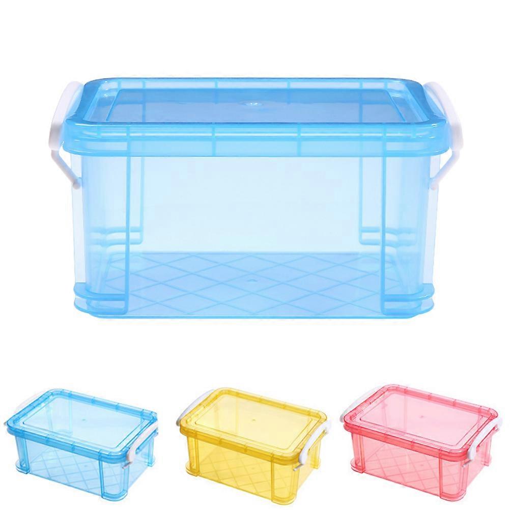 Plastic Storage Box Blue Transparent Container for Storage 2Pcs