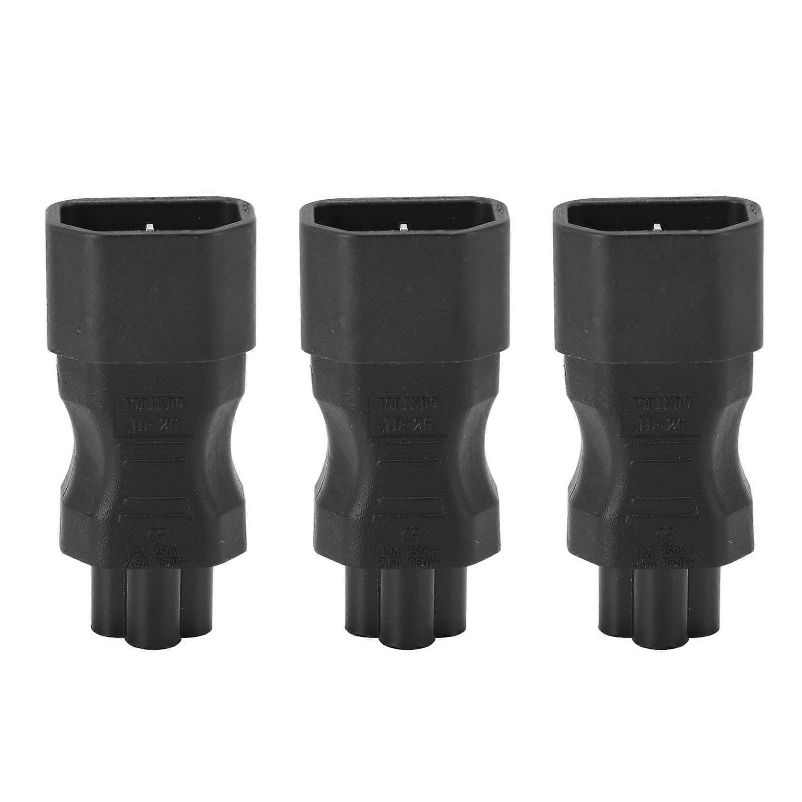 3Pcs IEC320 C14 to IEC320 C5 Power Adapter PVC Shell C14 to C5 Converter Plug 2.5A10A 250V 2500W