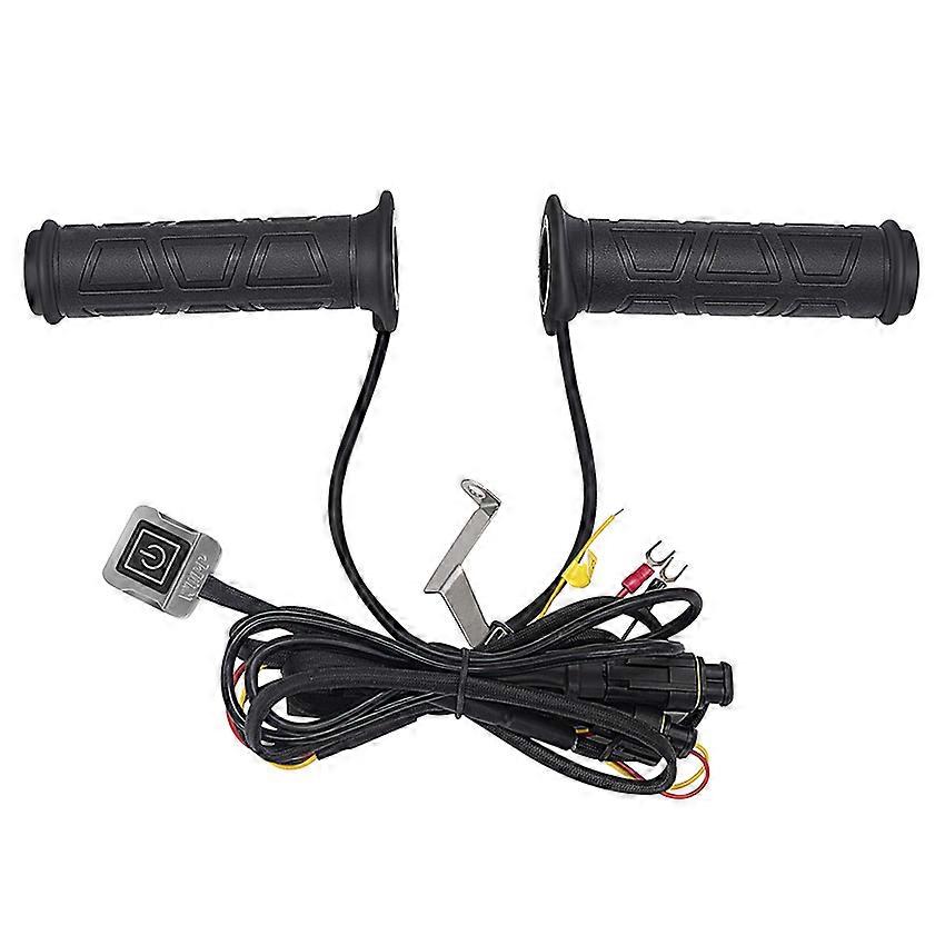 12V Motorcycle Silicone Heated Grips with 5+1 Temperature Settings and Memory Function Electric Heated Handlebar Covers with ACC 1.5m Extended Cable