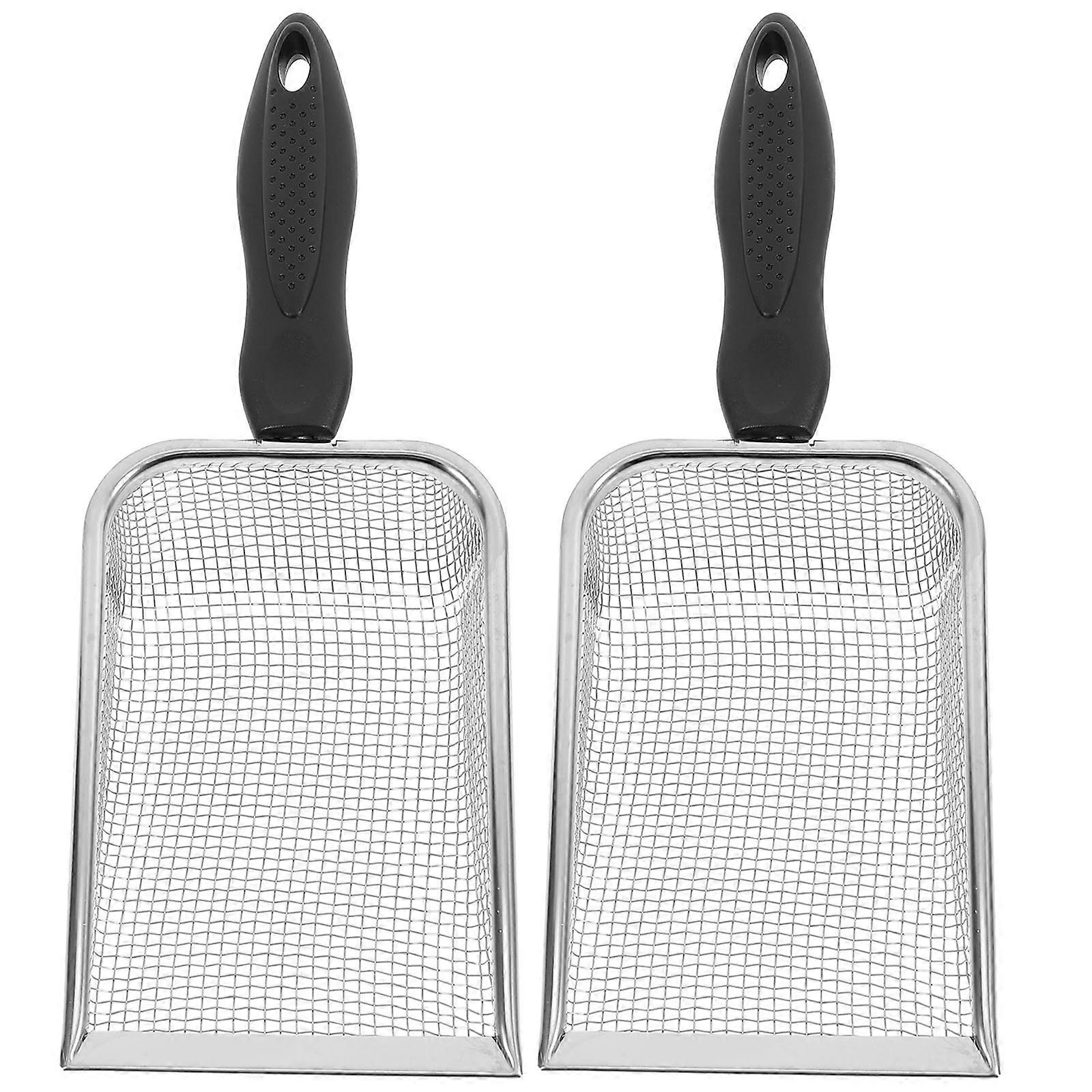 Portable Beach Mesh Sand Filter Tool 2Pcs Silver Durable Set