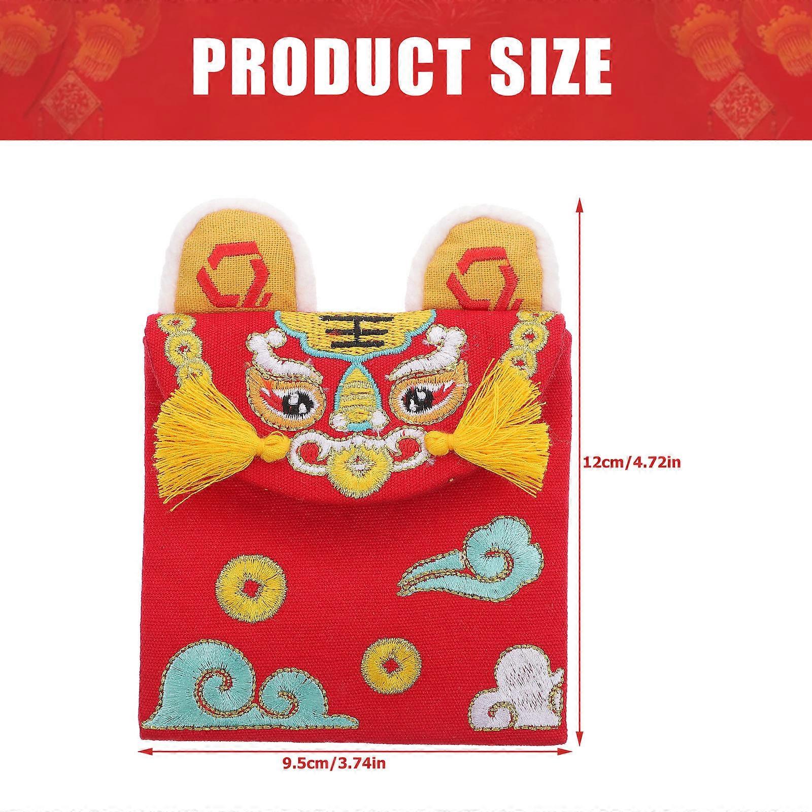 Embroidered Red Packet Canvas Red Envelope Tiger Year for Storage