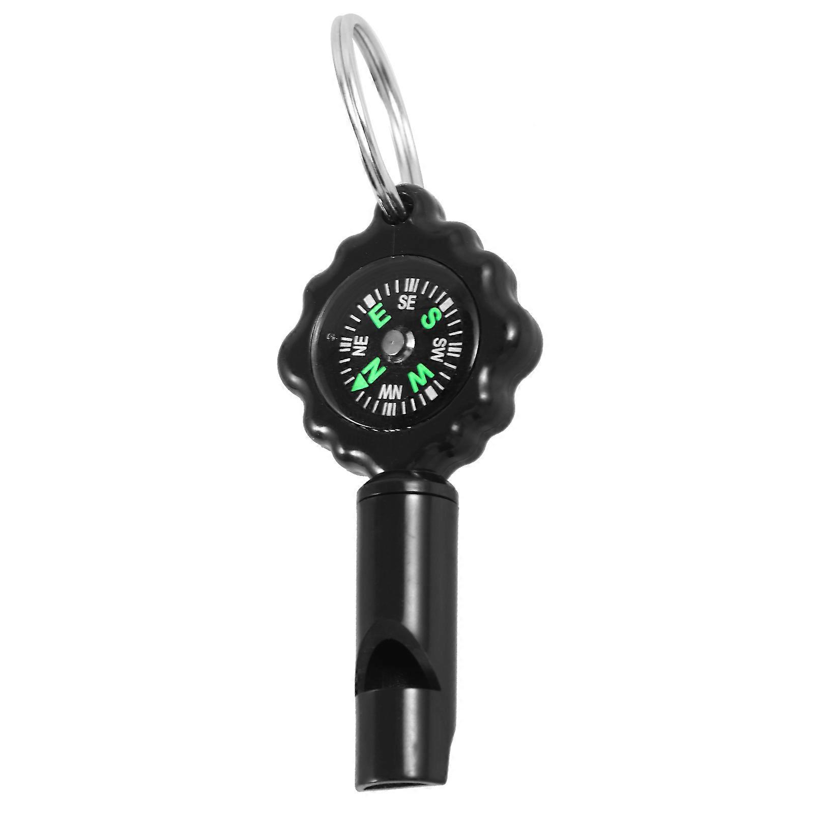 Compass Whistle Keychain for Camping with Portable Outdoor Whistle