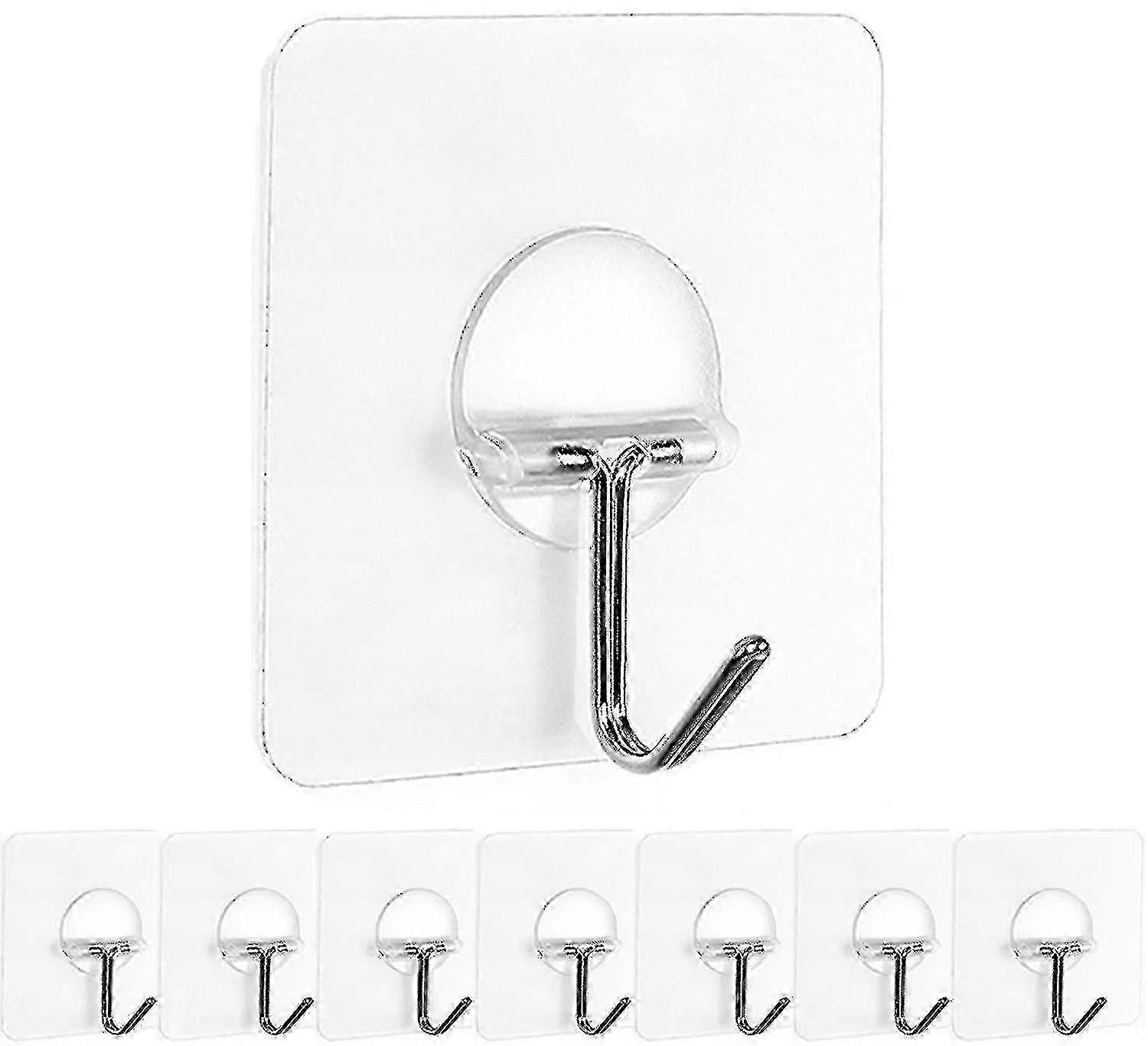 Transparent Reusable Seamless Hooks Pack Of 8