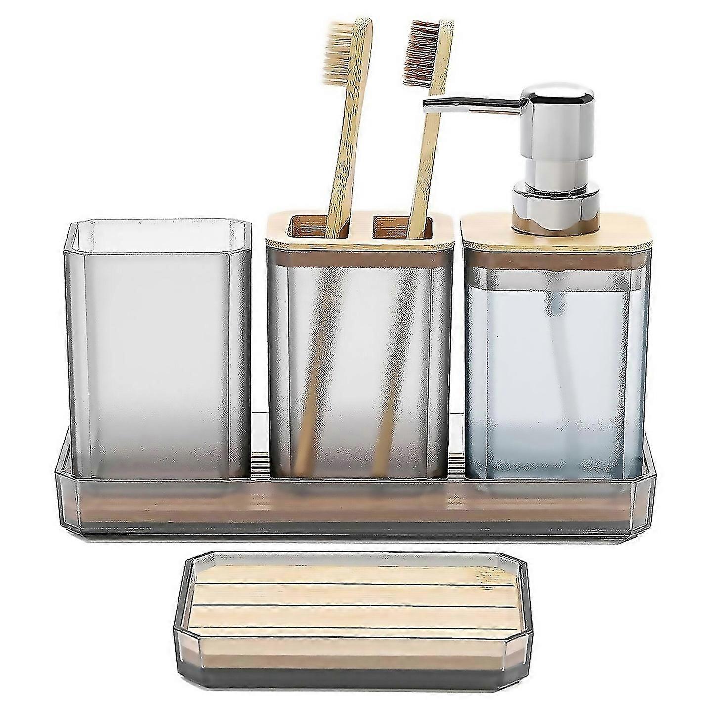 For 5pcs Soap Dispenser Soap Dish Toothbrush Holder Cup Vanity