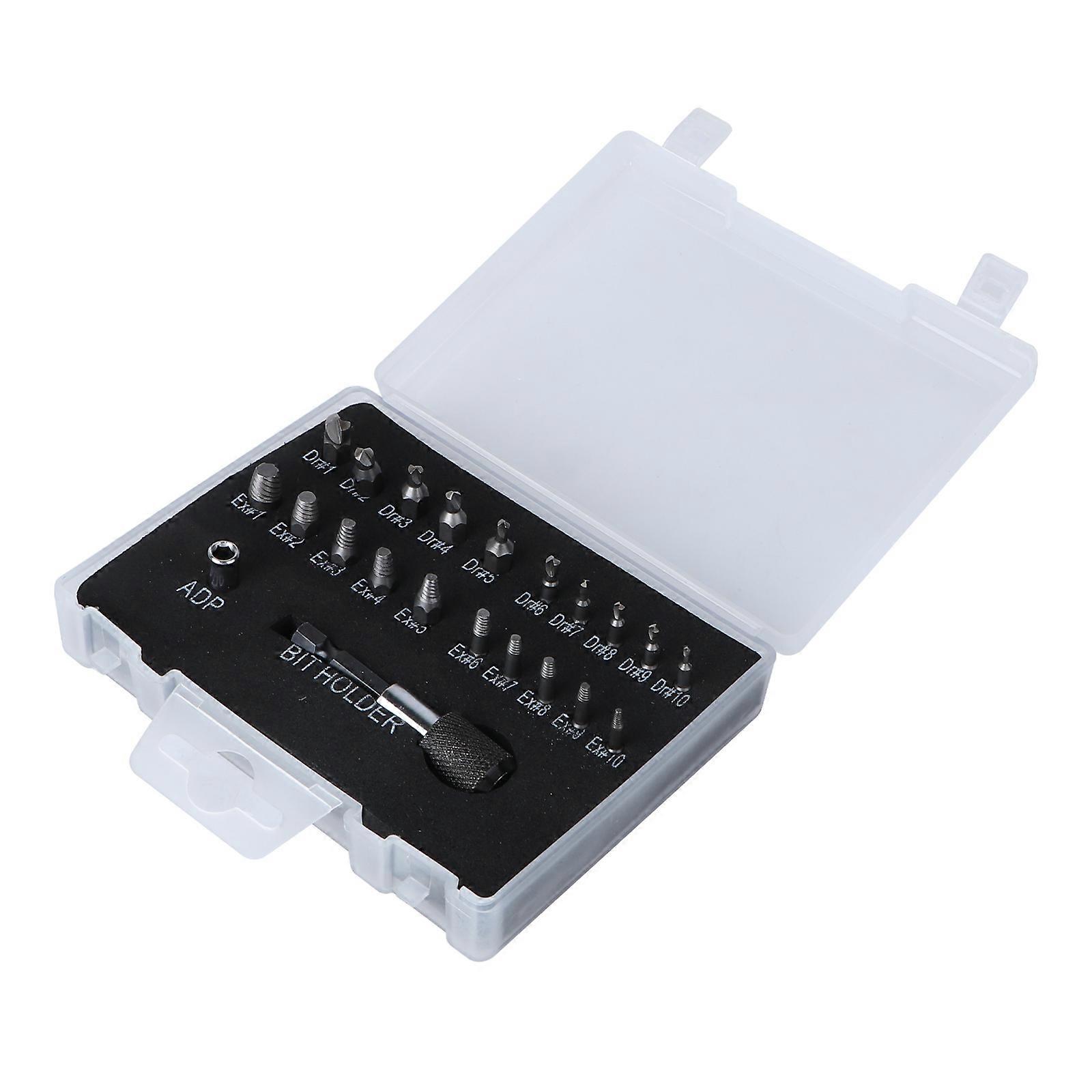 22Pcs Stripped Screw Extractor Set For Handyman And Mechanics All-Purpose Magnetic Extension Bit Holder High-Efficiency Broken Bolt Extraction