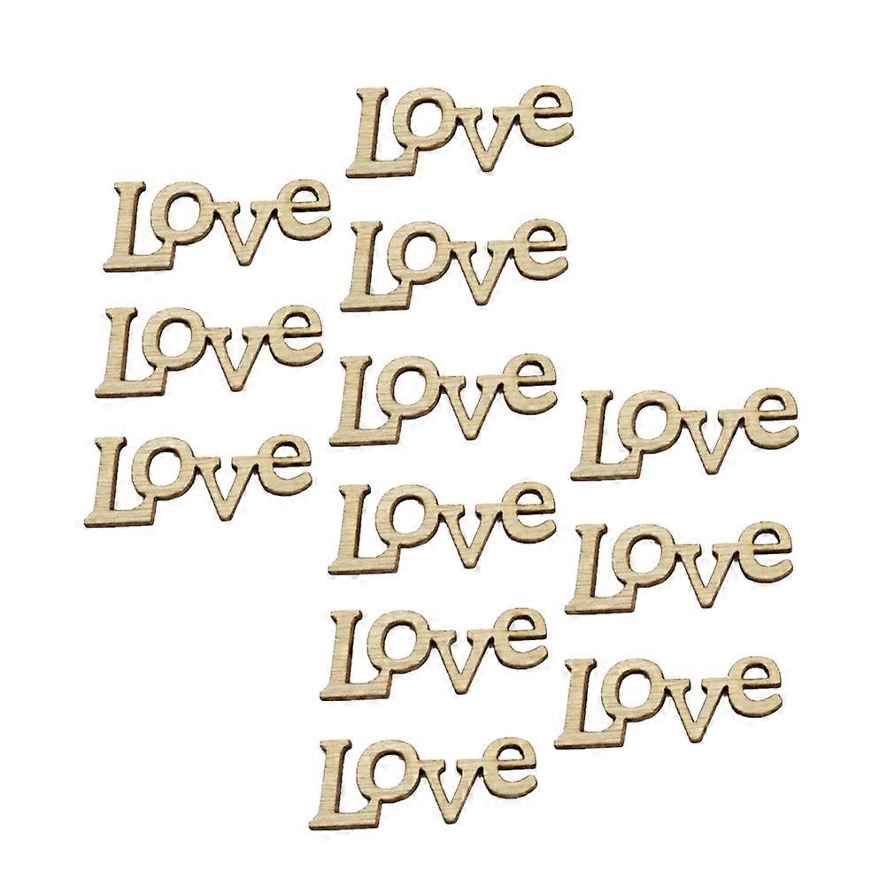 Hollow Heart Shape Wood Craft 50Set for Valentine's Day Wedding and Craft Projects in Khaki Material
