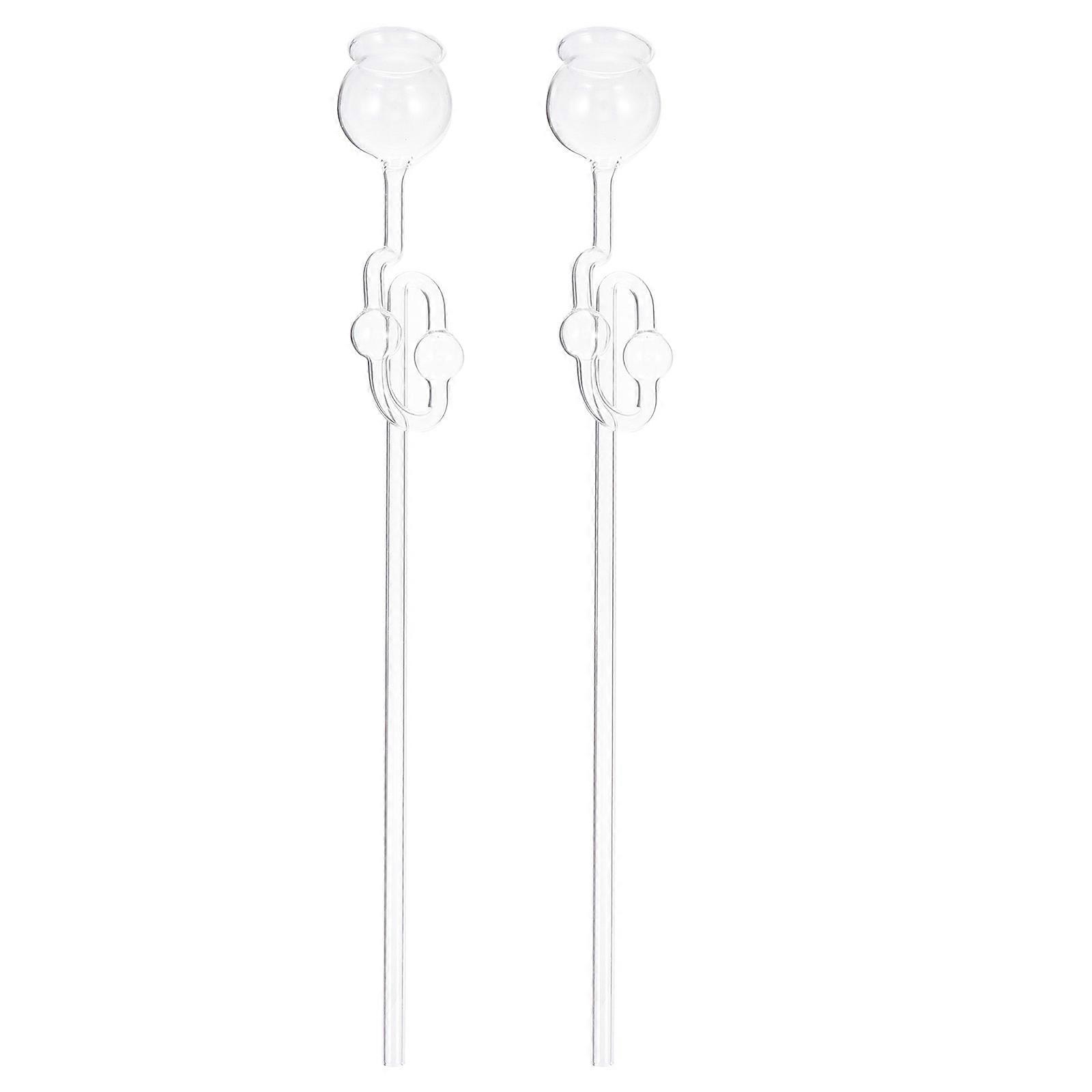 Scientific Long Transparent Glass Safety Funnel for School 2Pcs Set