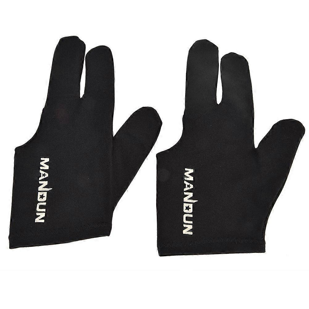 2 Pcs Unisex Snooker Billiard Cue Glove Left Hand Three Finger Hand Guard Protector