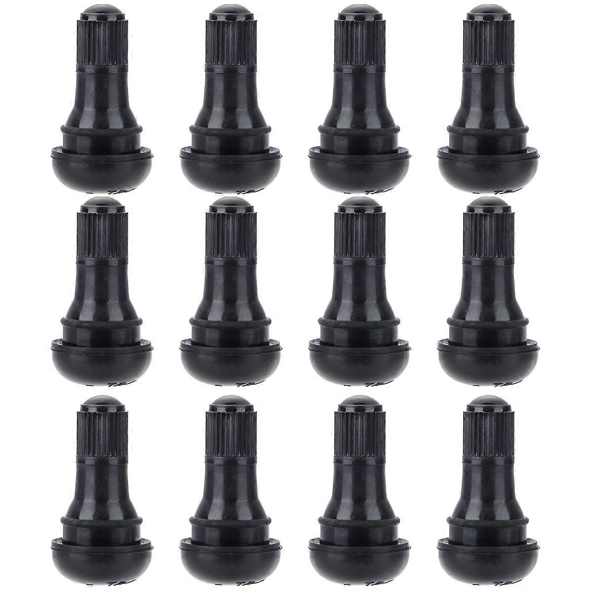 12Pcs Black Rubber Tire Stems Tr-412 Snap-in Stems for Tyre Use