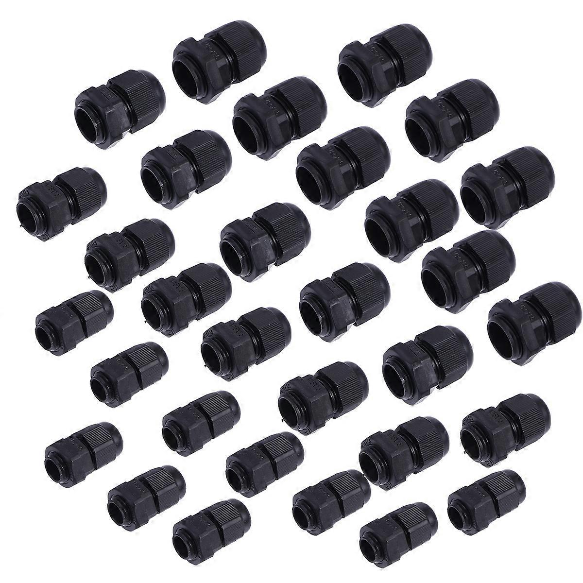 Waterproof Cable Gland Nylon Fixing Head for Cable 100Pcs Black