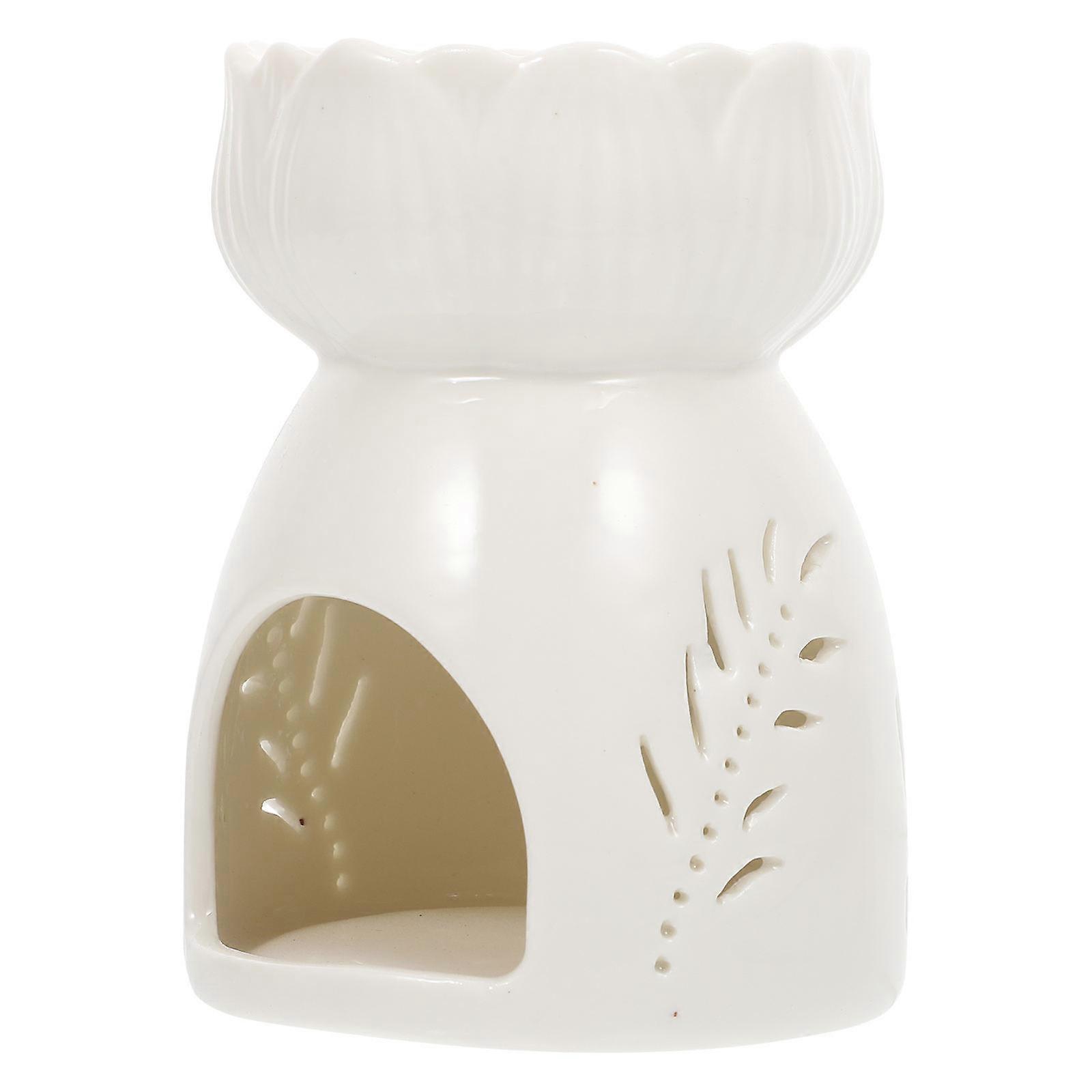 Ceramic Aroma Burner for Aromatherapy Essential Oil Diffuser 2Pcs White