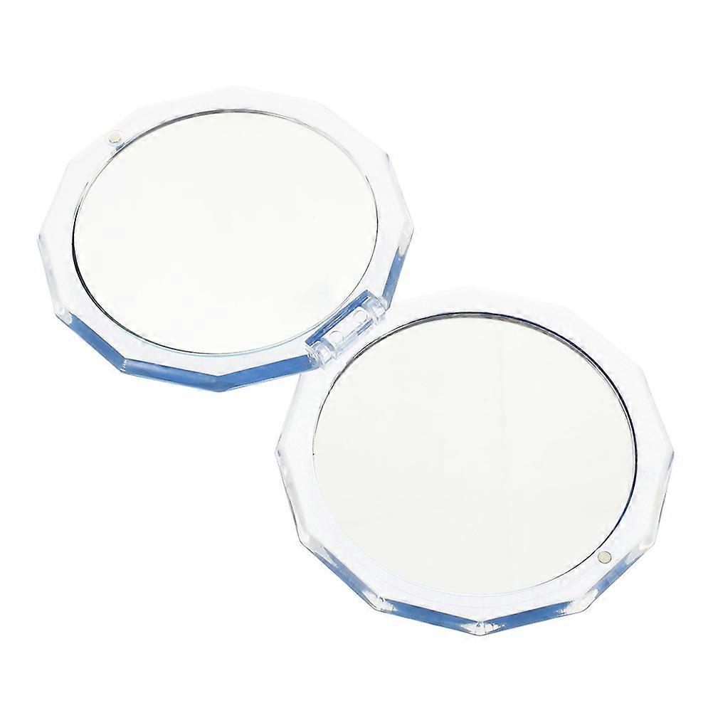 Foldable Mini Makeup Mirror Pocket Mirror for Women Travel 2Pcs Blue