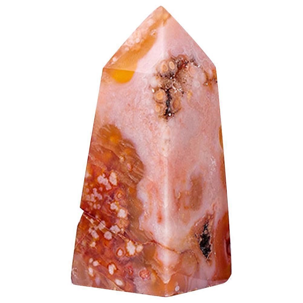 Natural Crystal Stone Wand 4pcs Decorative Pointed Wand for Yoga Lovers Gift Giving with Brown Color and Size 2.95x1.18x1.18in