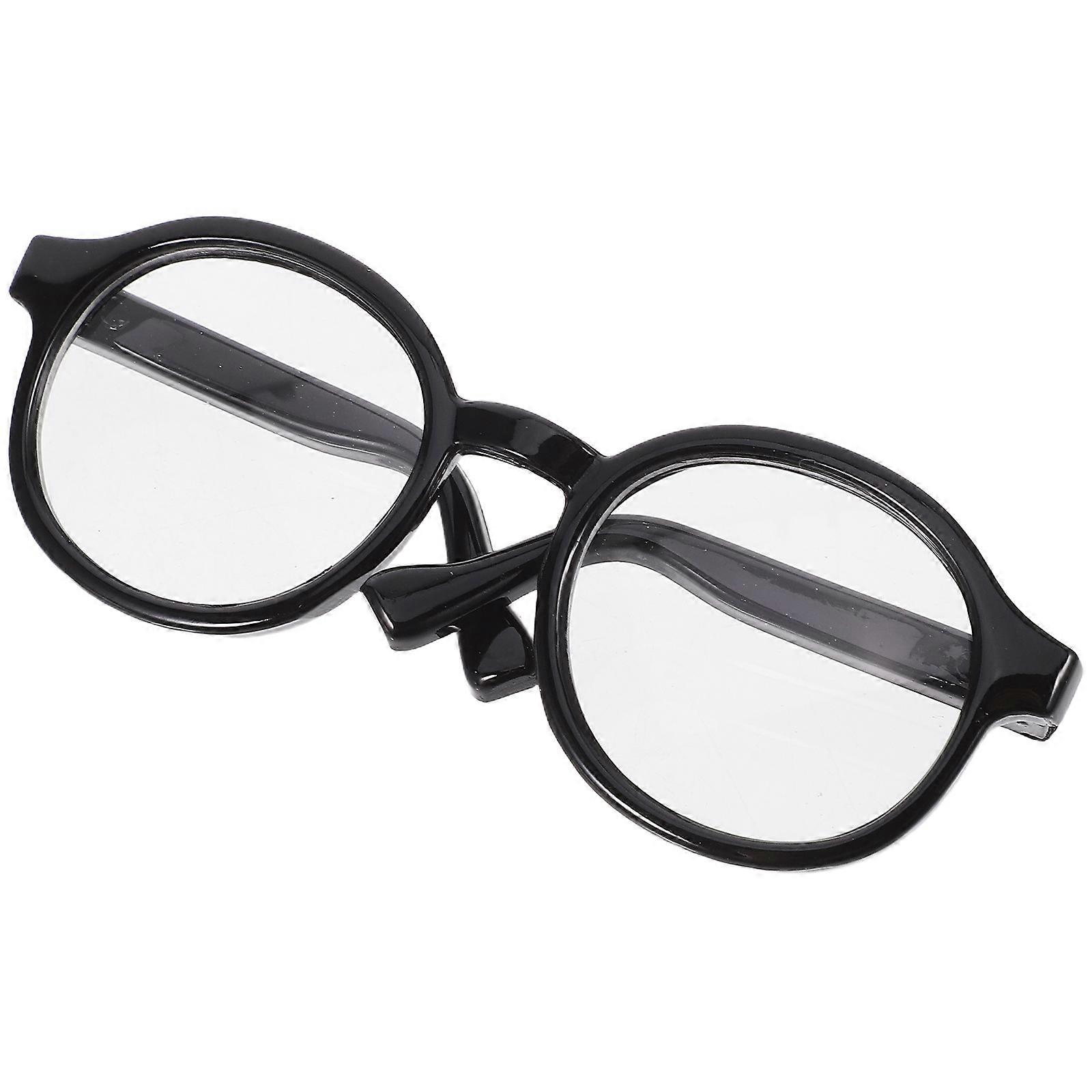 Doll Eyewear Accessories Round Plastic Glasses for Decor 4Pcs