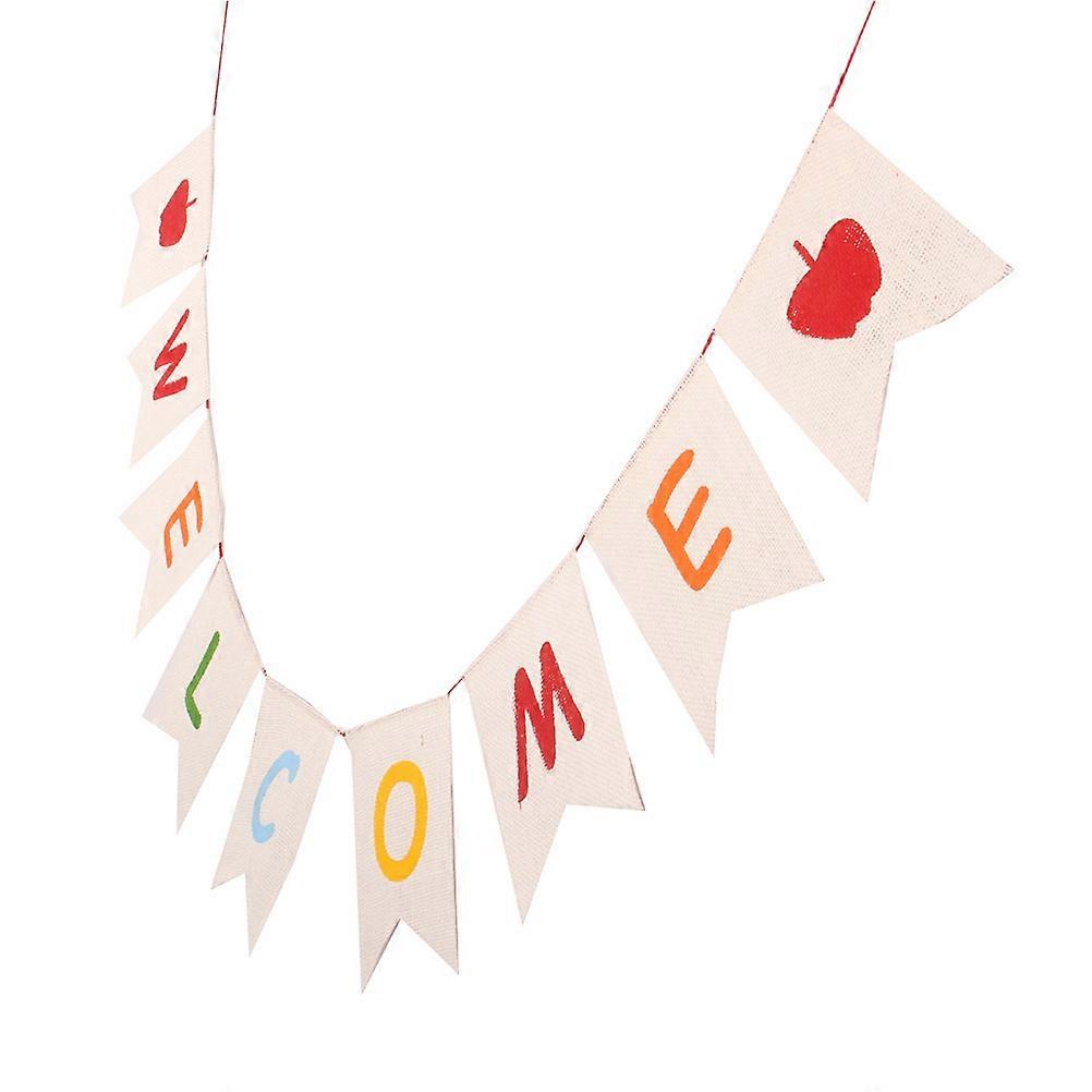 5 Sets Rectangular Welcome Banners Party Decoration School Classroom Occasion Back-to-School Season Multi Color
