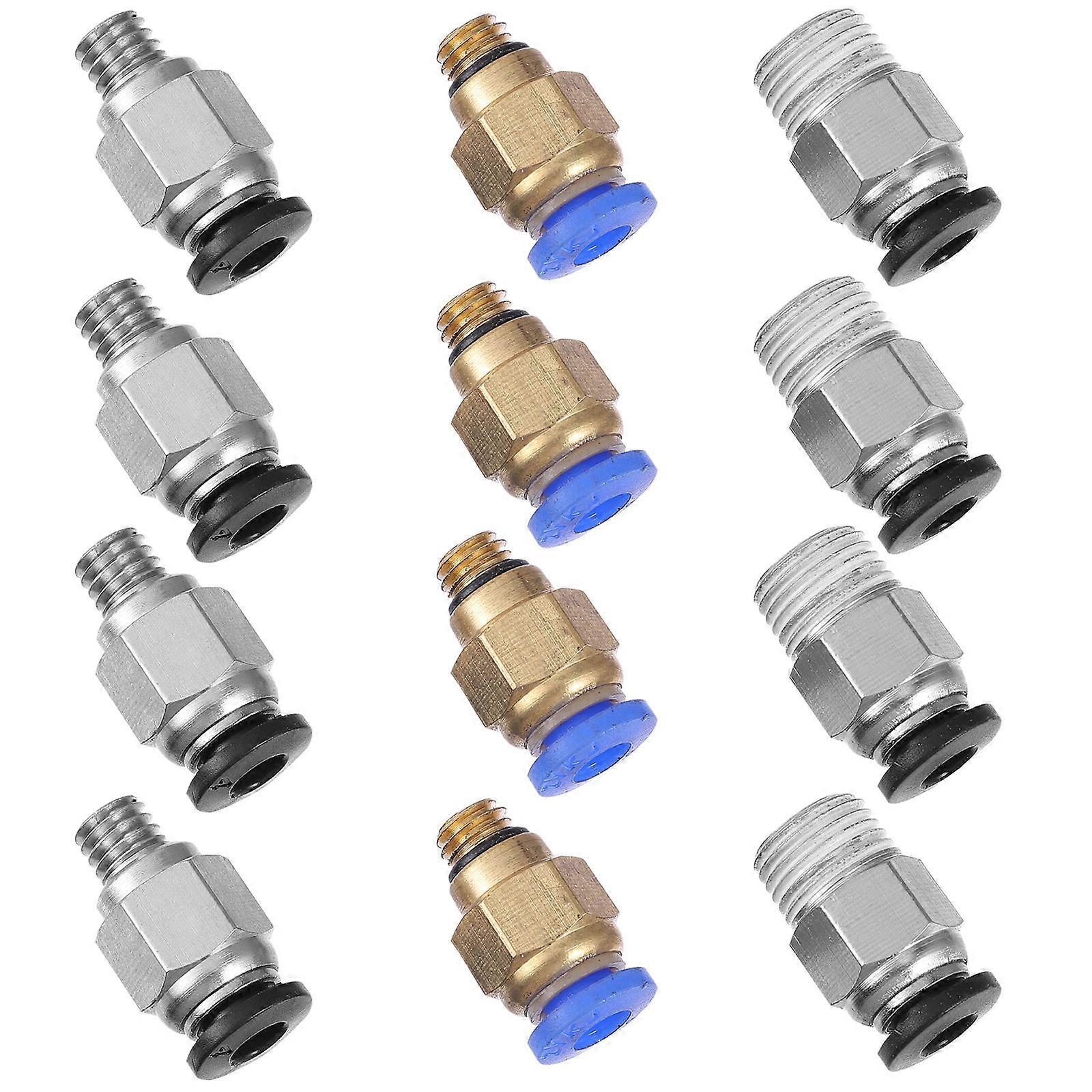Air Fittings Adapter Pneumatic Connector for 3D Printer DIY Projects Small Size Brass 24Pcs