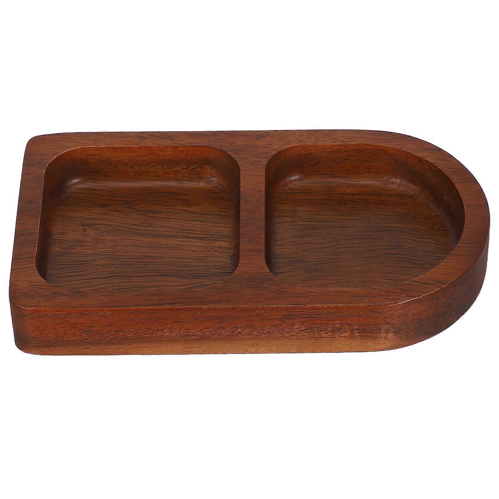 Multifunctional Wood Seasoning Dish 4Pcs Rectangular Serving Plate For BBQ Dining Space Saving