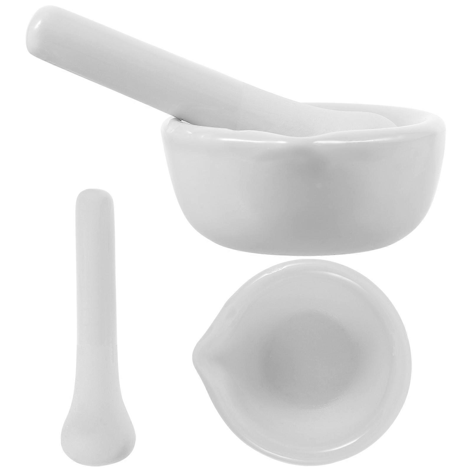 Medicine Pounding Masher Porcelain Pestle Set for Lab Use 2Sets