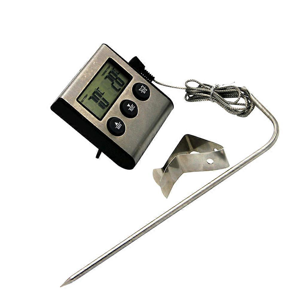 Oven Thermometer Barbecue Thermometer for Meat 3Sets Silver Metal