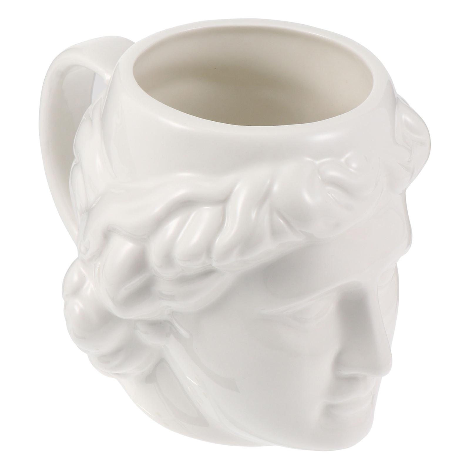 White Ceramic Mug David Sculpture Mug for Drinking Use 3Pcs Set