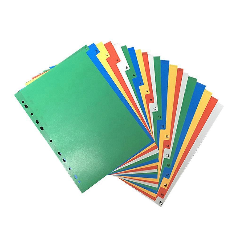 Insert Indexes Binder Tab Plastic for Study Organizing 80Pcs A4 Color