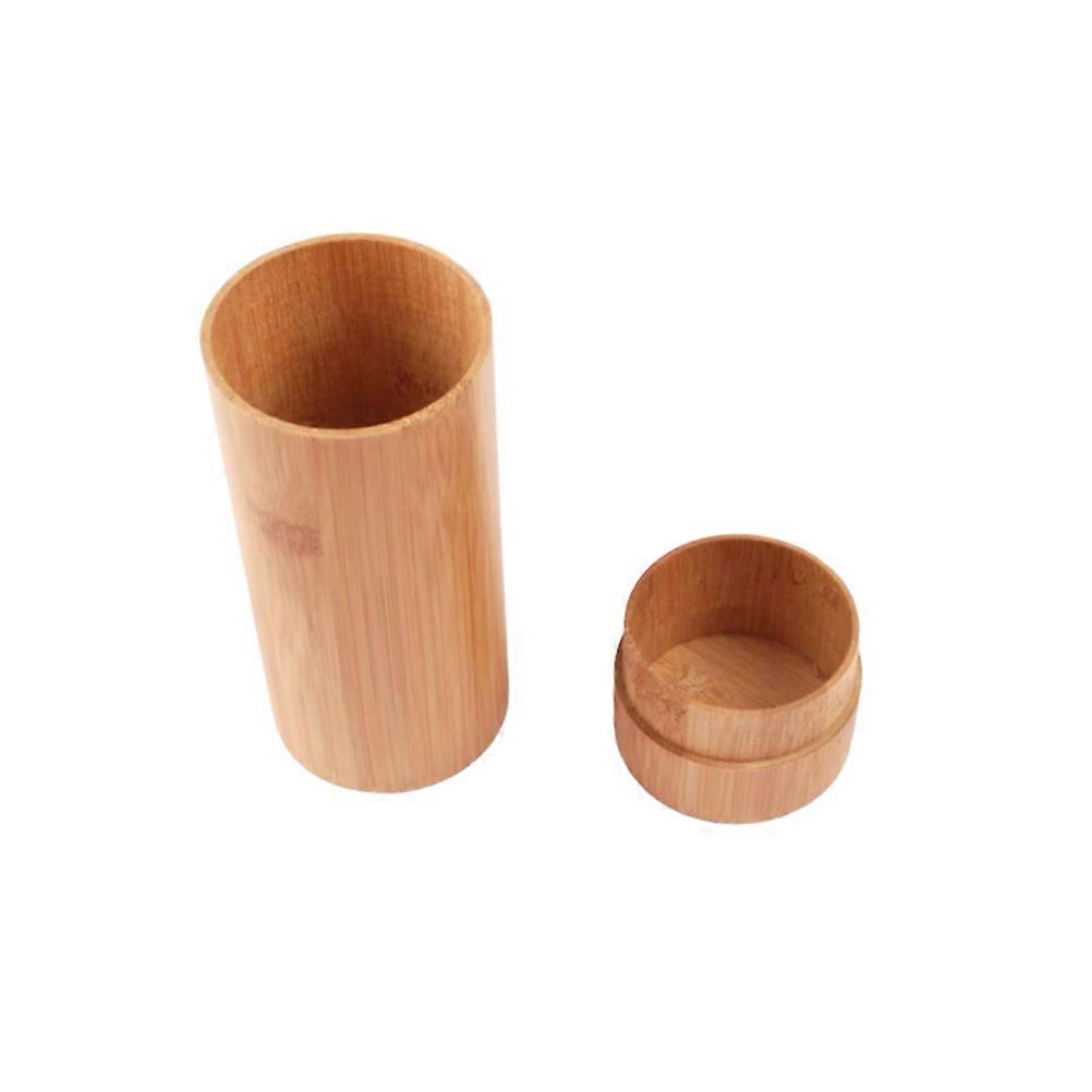 Sunglasses Accessories Cylinder Bamboo Storage Box for 2Pcs Eyewear Case