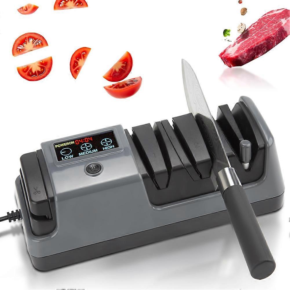 3-Stage Electric Knife Sharpener for Kitchen Knives,LCD Screen,Diamond Abrasive,Adjustable Rotational Speed Eu Plug