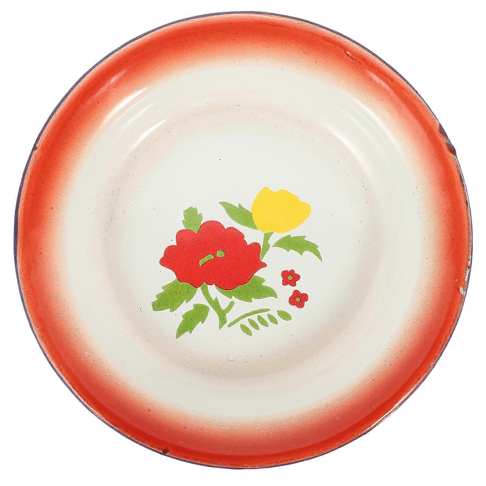 4Pcs Enamel Food Tray Vintage Design Snack Plate Perfect For Tableware Use At Gatherings And Festivals