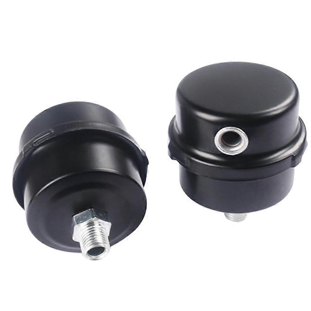 3/8 Inch Thread Black Iron Shell Air Noise Intake Filter Muffler Suitable For Maintenance Work Dust Blocking 1Set